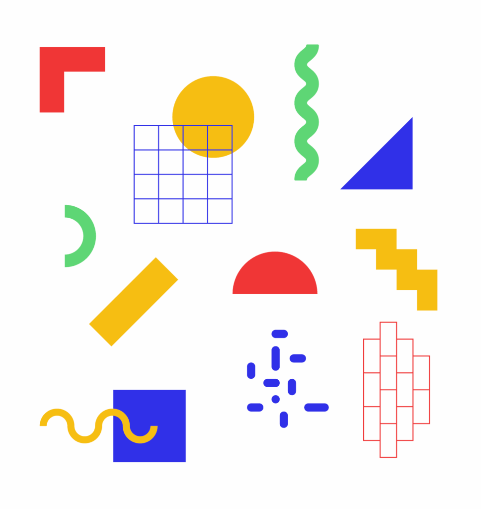 les éléments graphiques qui composent l'identité visuelle de la marque